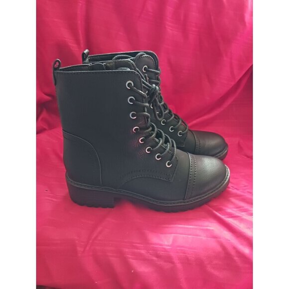 Seychelles Womens Black Combat Boots 6.5M Amy Lace-Up & Side Zipper - Picture 5 of 13
